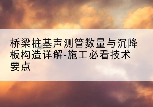 颍东桩基需要预埋几根声测管？-桥梁桩基声测管数量与沉降板构造详解-施工必看技术要点